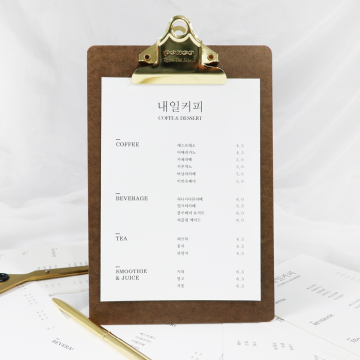 내일커피 메뉴판